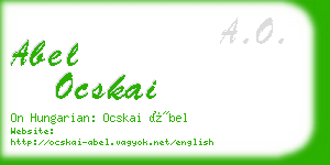 abel ocskai business card